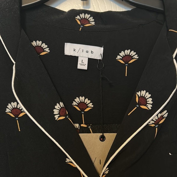 Black K/Lab Button-Up Sleep Dress - Picture 2 of 9